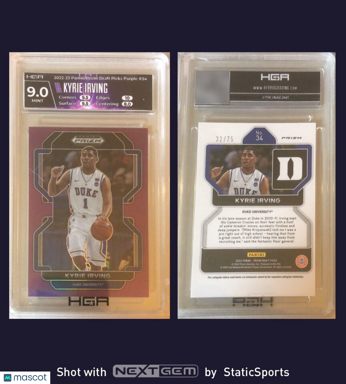 Kyrie Irving - 2022-23 Panini Prizm Draft Picks -Purple Prizm, #34 /75