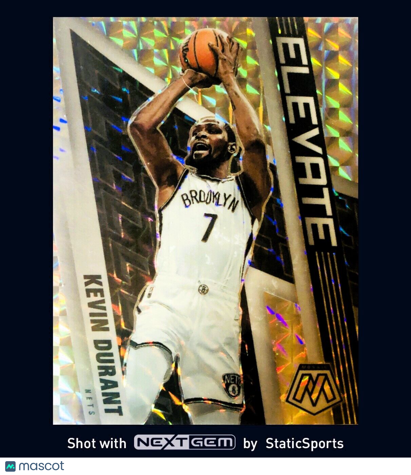 Kevin Durant - 2021 Panini Mosaic-Prizm Mosaic Elevate Silver #3