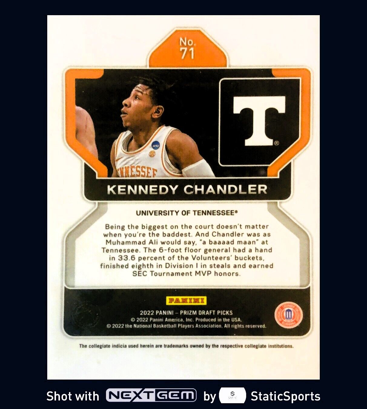 Kennedy Chandler - 2022 Prizm Draft Picks #71 Rookie Card