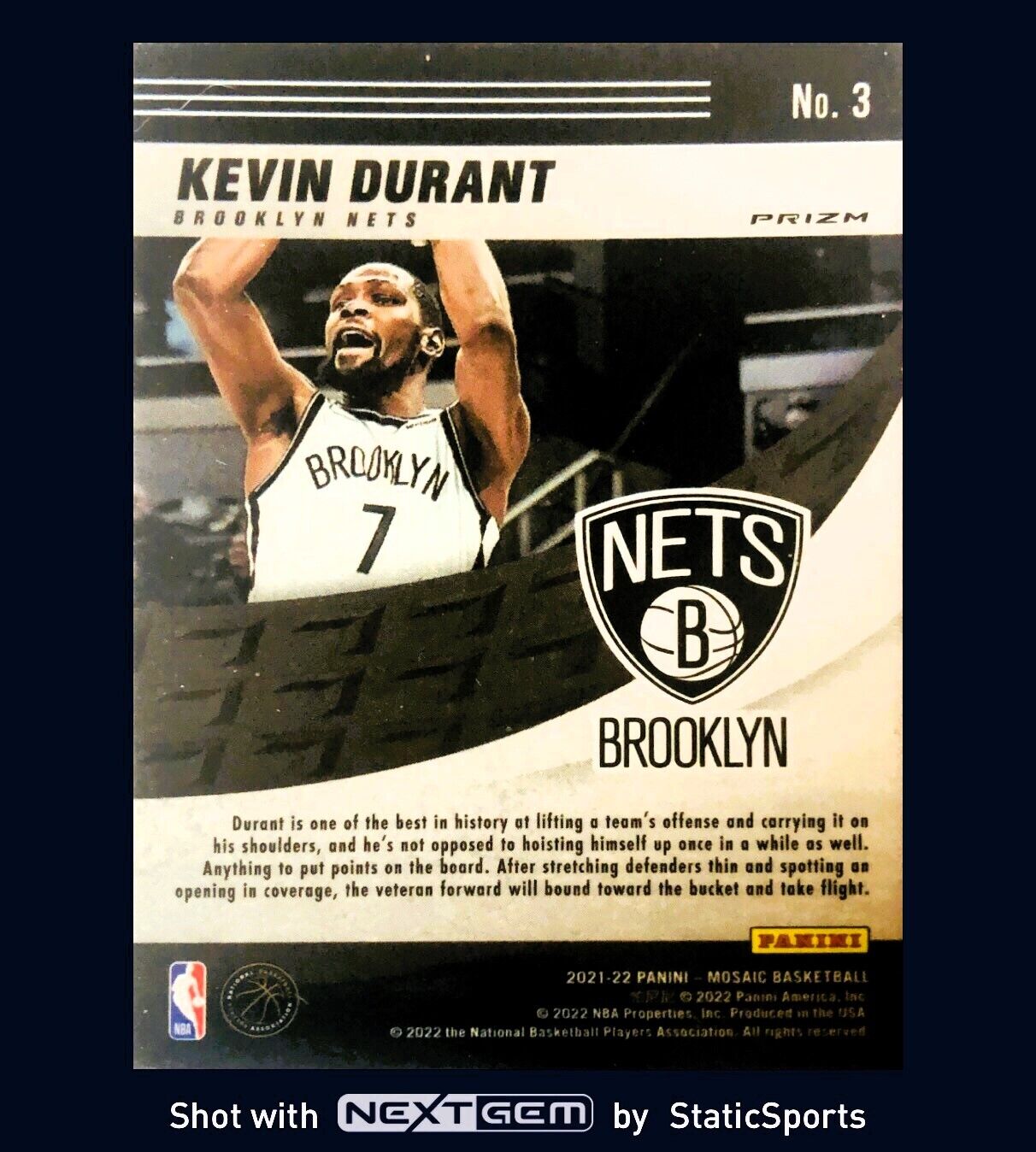 Kevin Durant - 2021 Panini Mosaic-Prizm Mosaic Elevate Silver #3