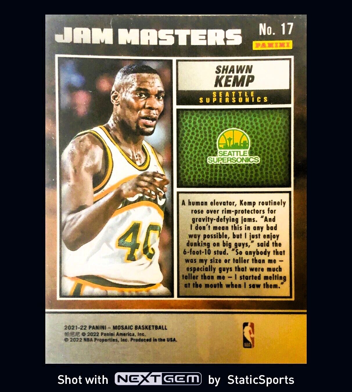 Shawn Kemp - 2021 Panini Mosaic-Jam Masters, #17