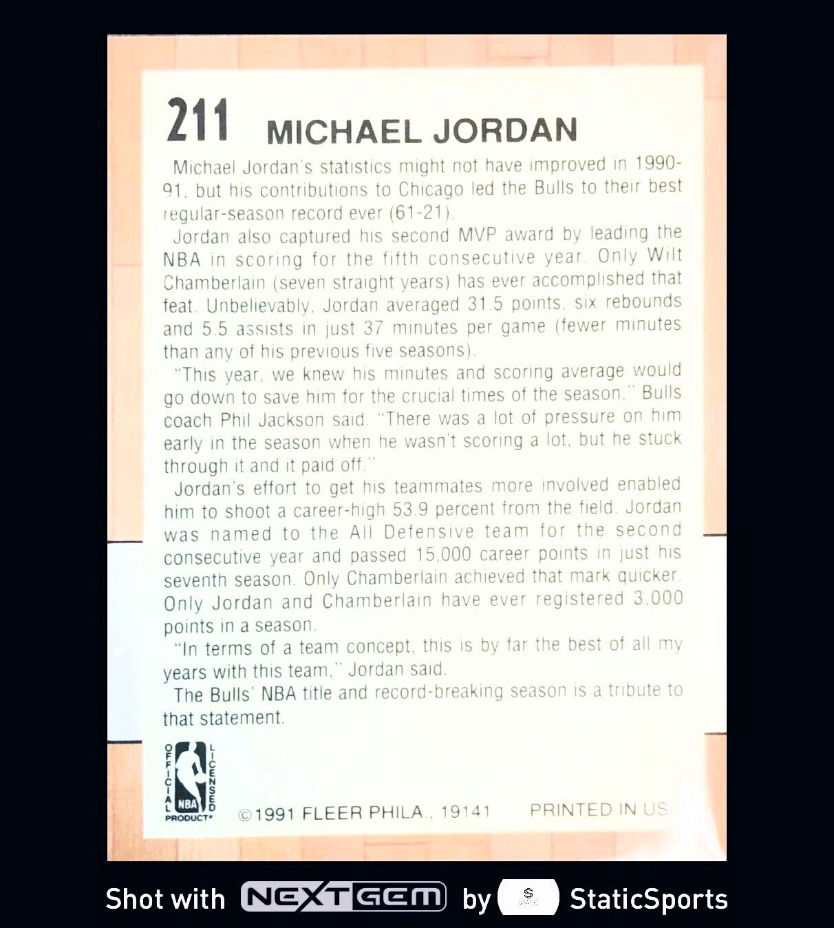Michael Jordan - 1991 Fleer-All Star Team, #211