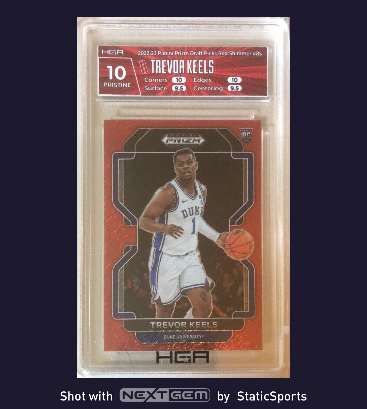 Trevor Keels - 2022-23 Panini FOTL Prizm Draft Picks-Red Shimmer/Rookie Card 7/9