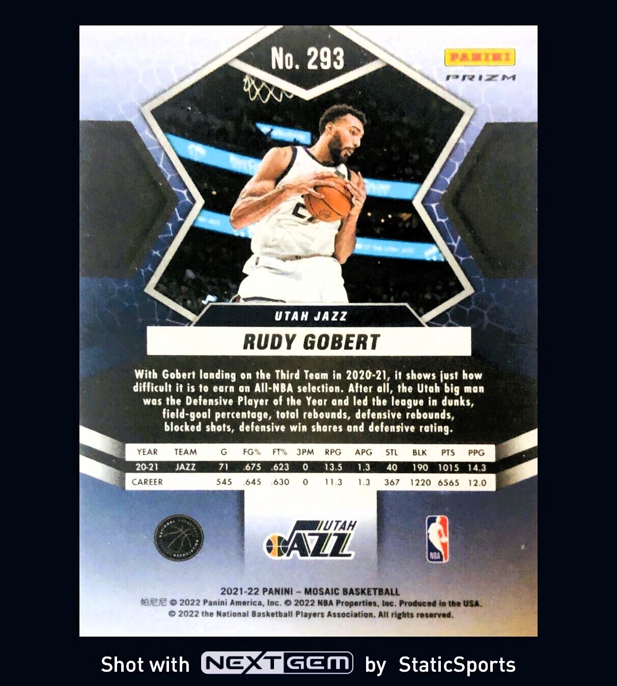 Rudy Gobert - 2021 Panini Mosaic-Prizm Mosaic Green, #293