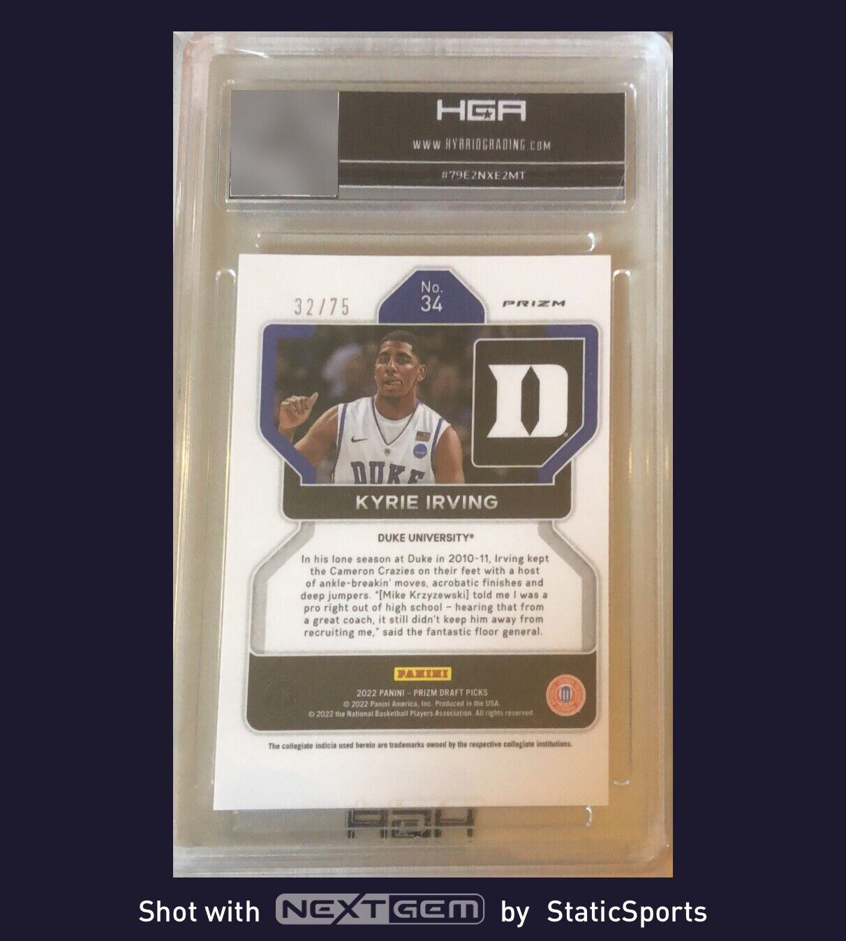 Kyrie Irving - 2022-23 Panini Prizm Draft Picks -Purple Prizm, #34 /75