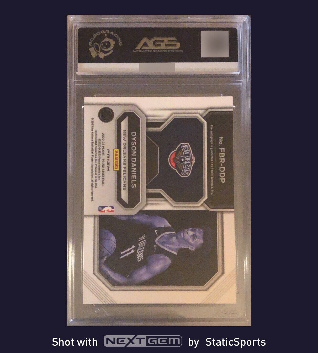 Dyson Daniels - 2022 Panini Prizm-Fast Break Autograph, #FBR-DDP, Graded AGS9
