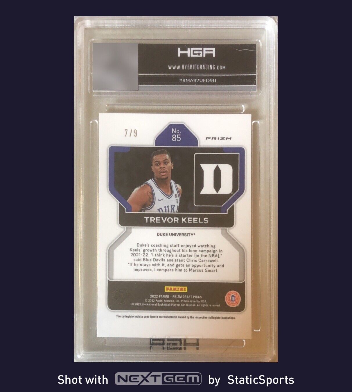 Trevor Keels - 2022-23 Panini FOTL Prizm Draft Picks-Red Shimmer/Rookie Card 7/9
