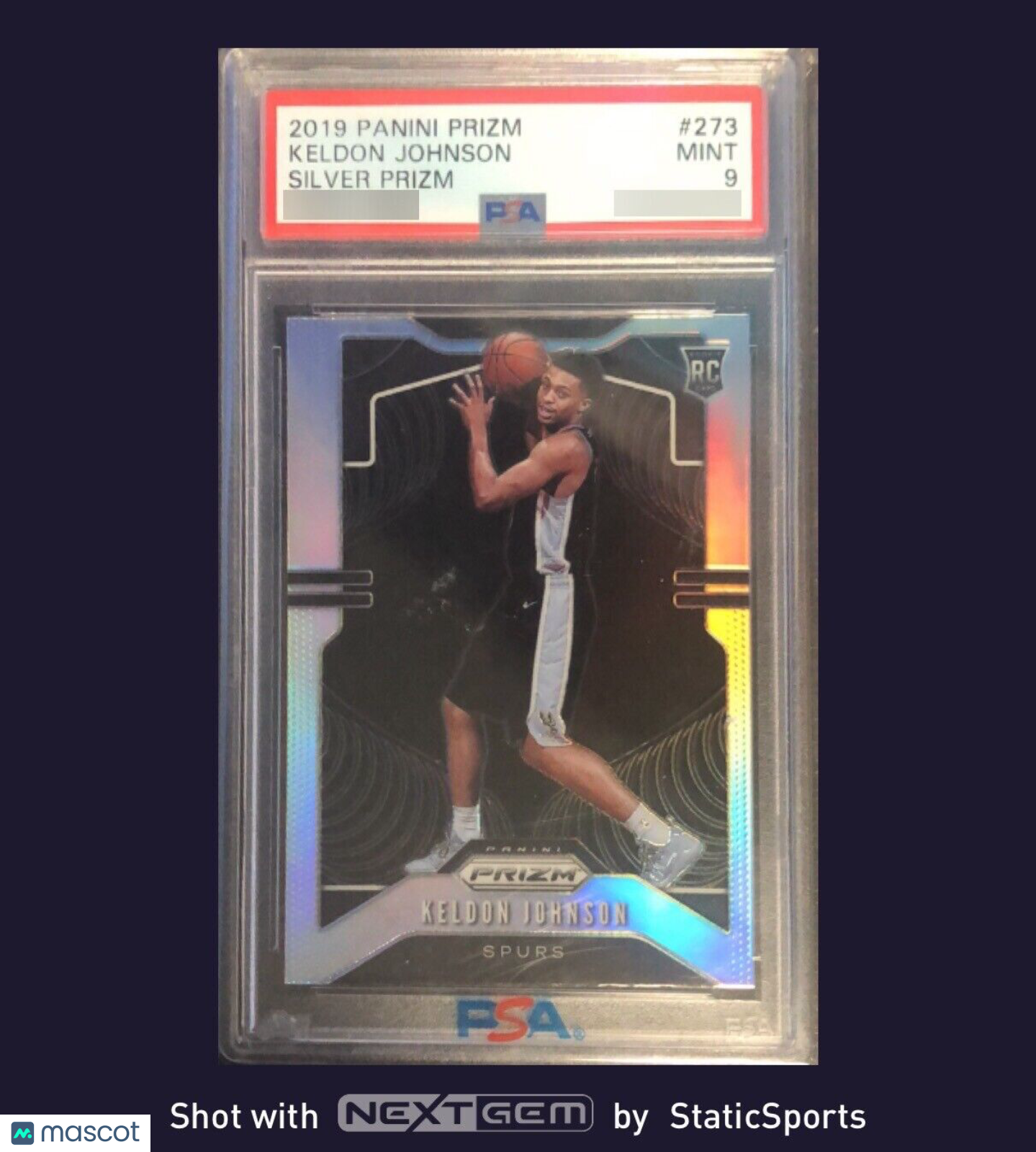 2019 Panini Prizm Keldon Johnson Silver Rookie Card PSA 9