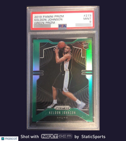 2019-20 Panini Prizm Green Prizm - Keldon Johnson PSA 9 MINT  #273