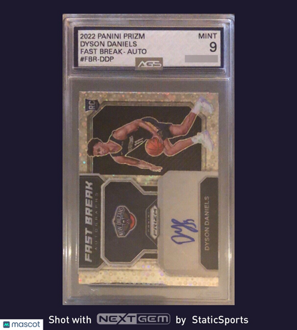 2022 Panini Prizm Fast Break Autograph Dyson Daniels - AGS 9 (please see pics)