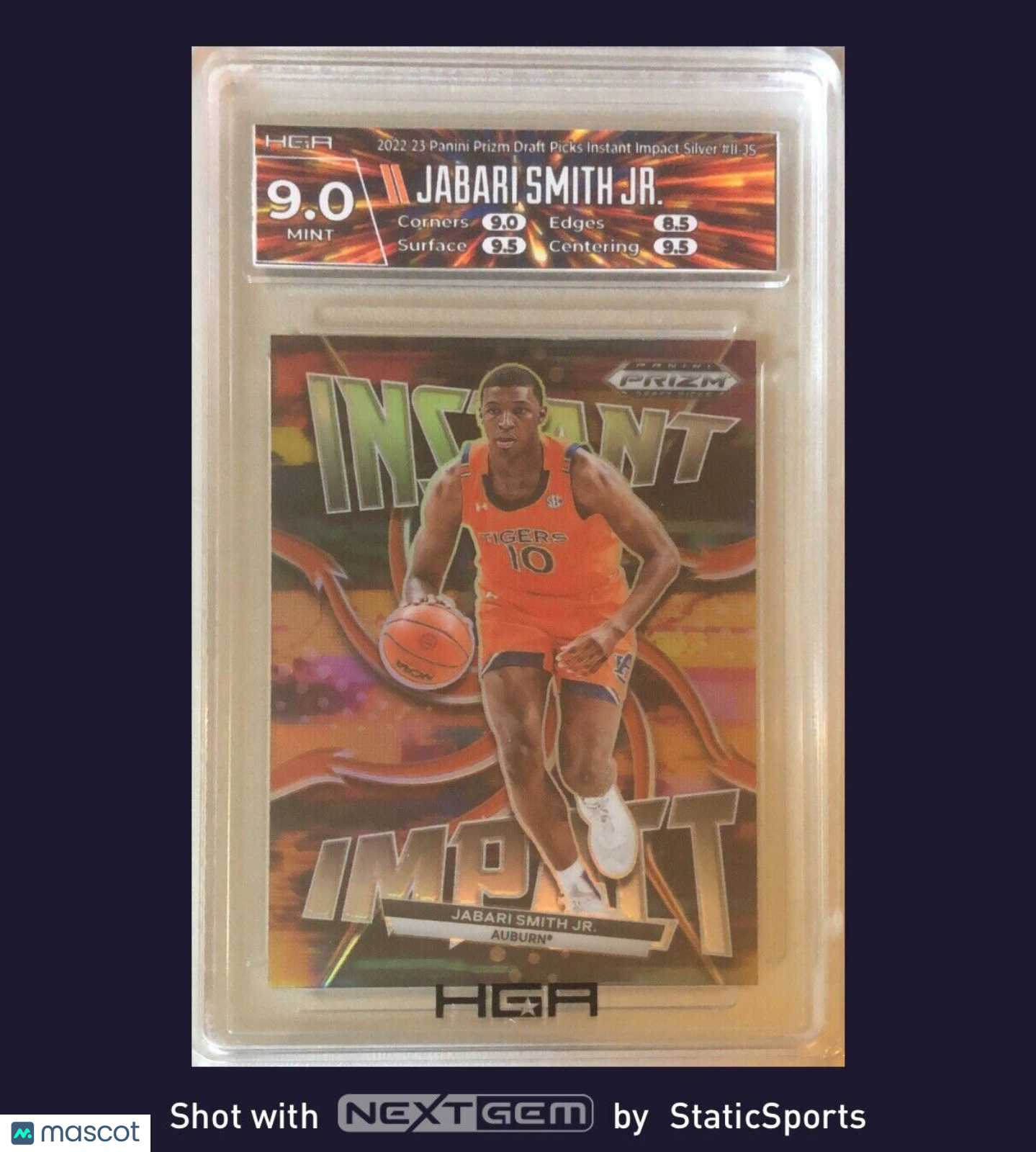 2022-23 Prizm Draft Picks FOTL Jabari Smith Jr. Instant Impact Silver - HGA 9