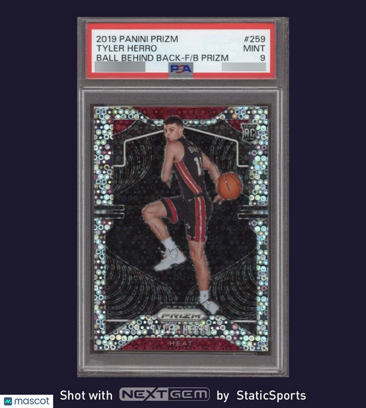 2019-20 Prizm Tyler Herro Variation Fast Break RC #259 PSA 9