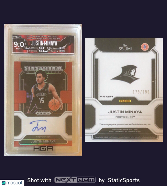 Justin Minaya - 2022-23 FOTL Prizm Draft Picks, Sensational Signatures Red  /199