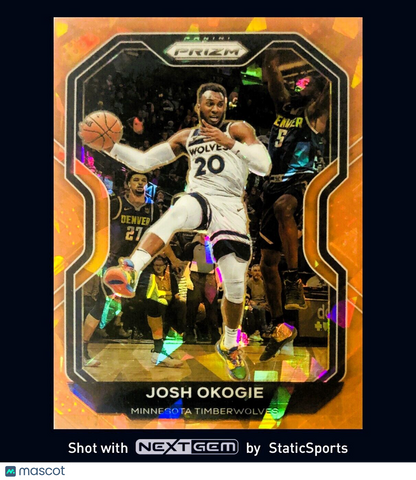 Josh Okogie - 2020 Panini Prizm-Prizm Orange Cracked Ice, #155