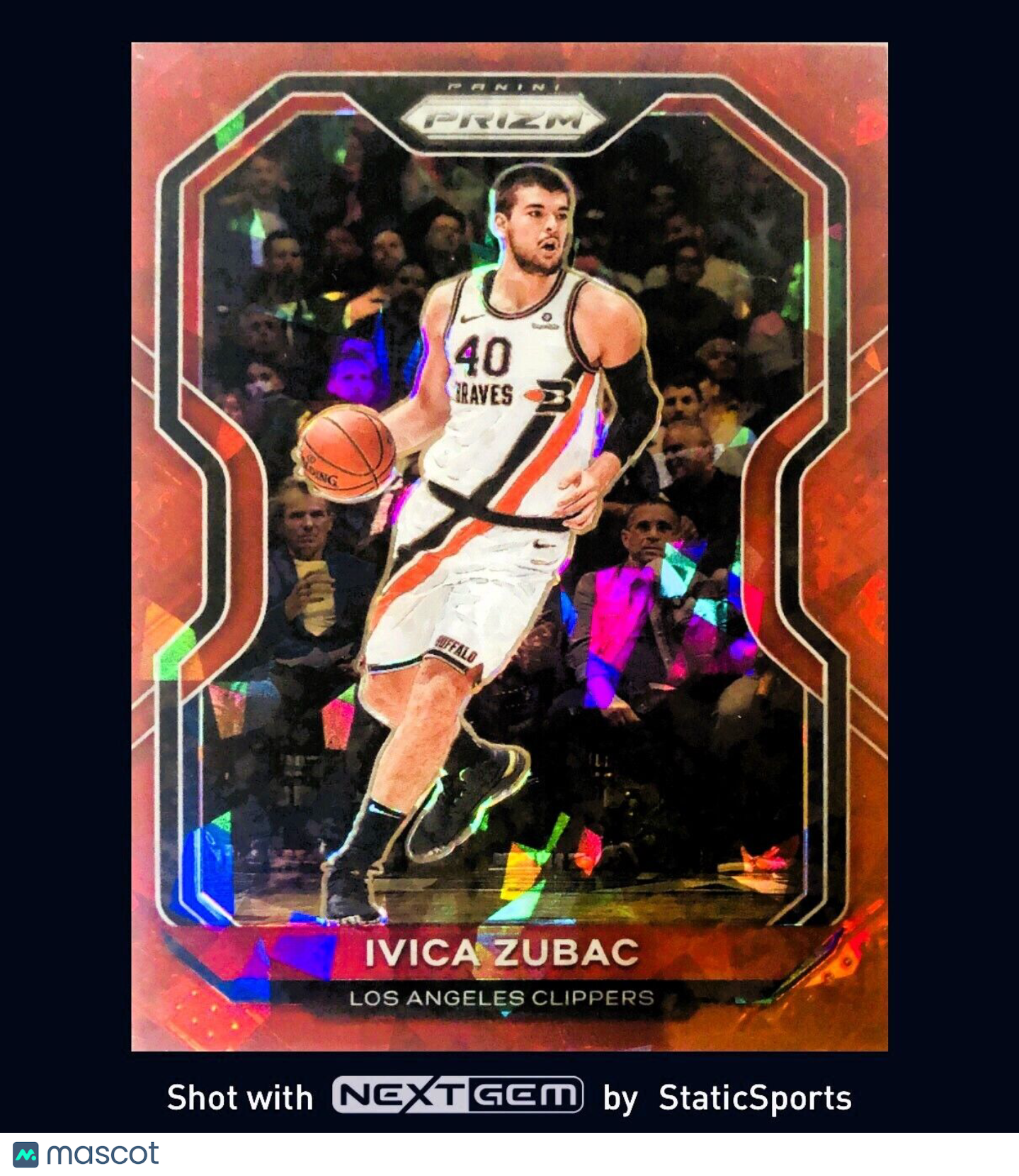 Ivica Zubac - 2020 Panini Prizm-Prizm Red Cracked Ice, #196