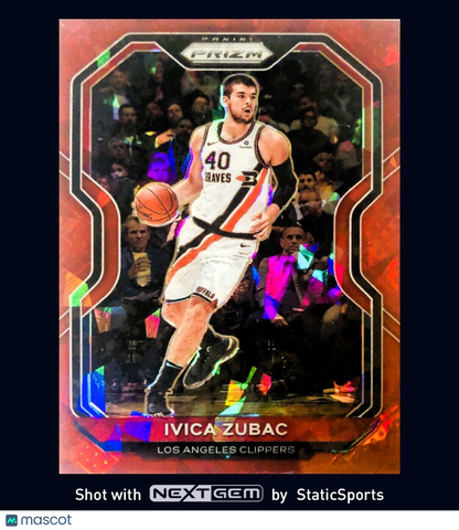 Ivica Zubac - 2020 Panini Prizm-Prizm Red Cracked Ice, #196