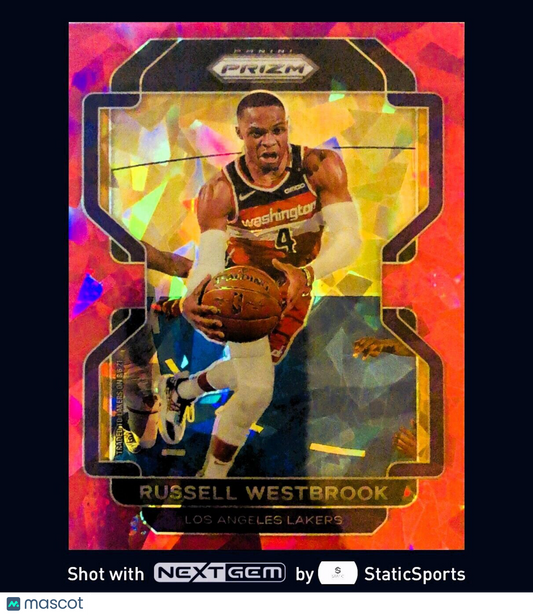 Russell Westbrook - 2021 Panini Prizm-Prizm Red Cracked Ice #55