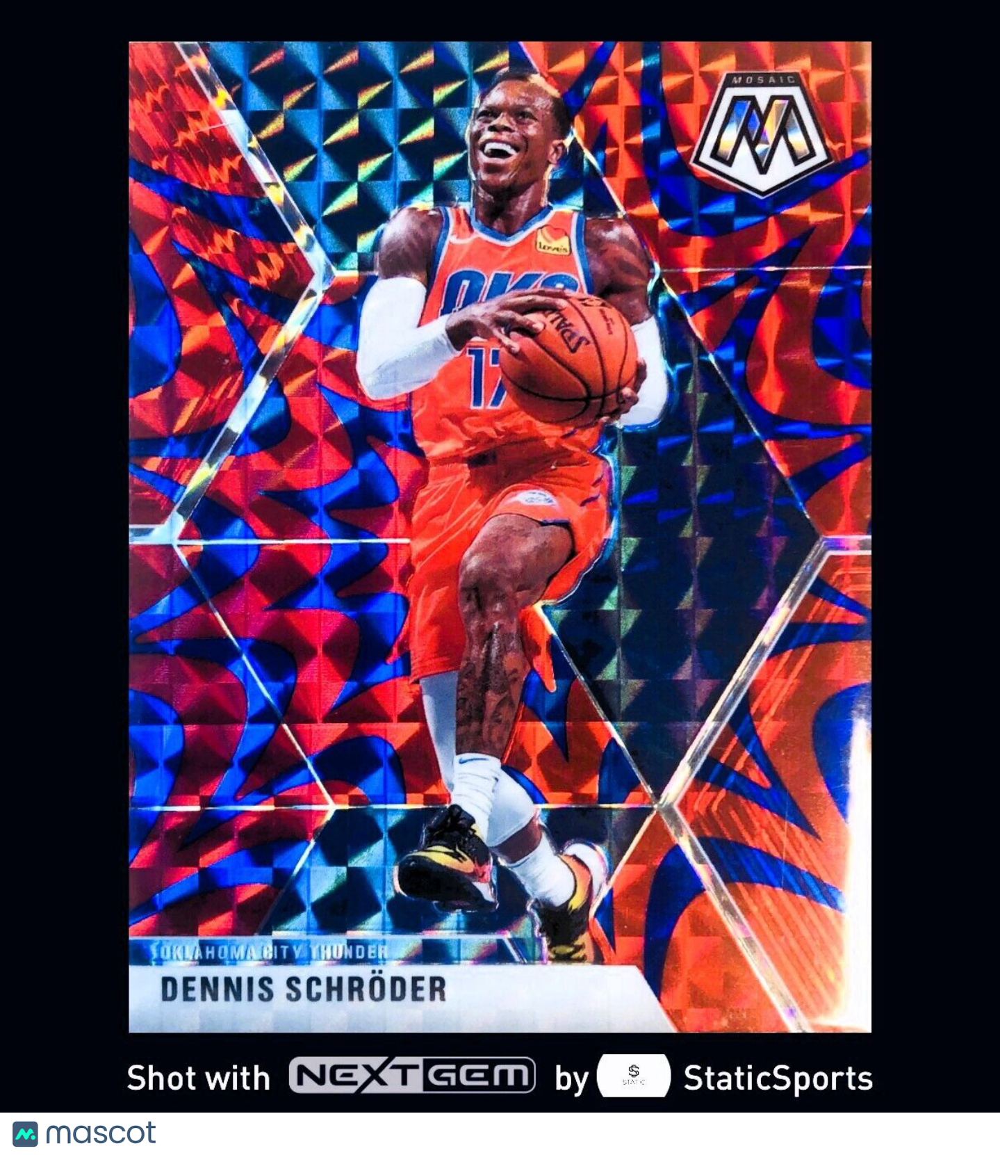 Dennis Schröder - 2019 Panini Mosaic-Prizm Mosaic Reactive Blue, #163