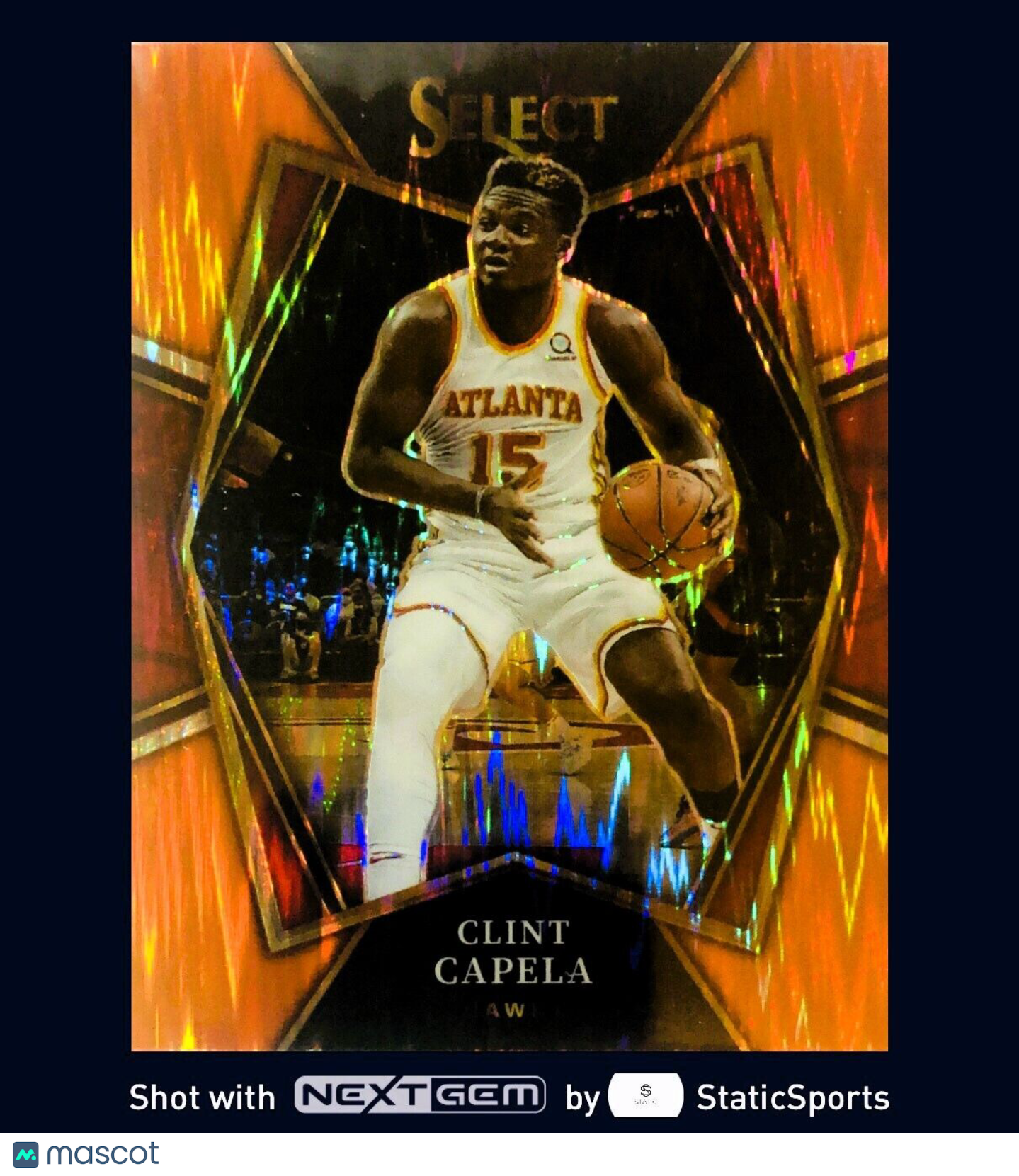 Clint Capela - 2021 Panini Select - Premiere Level Prizm Orange Flash #166