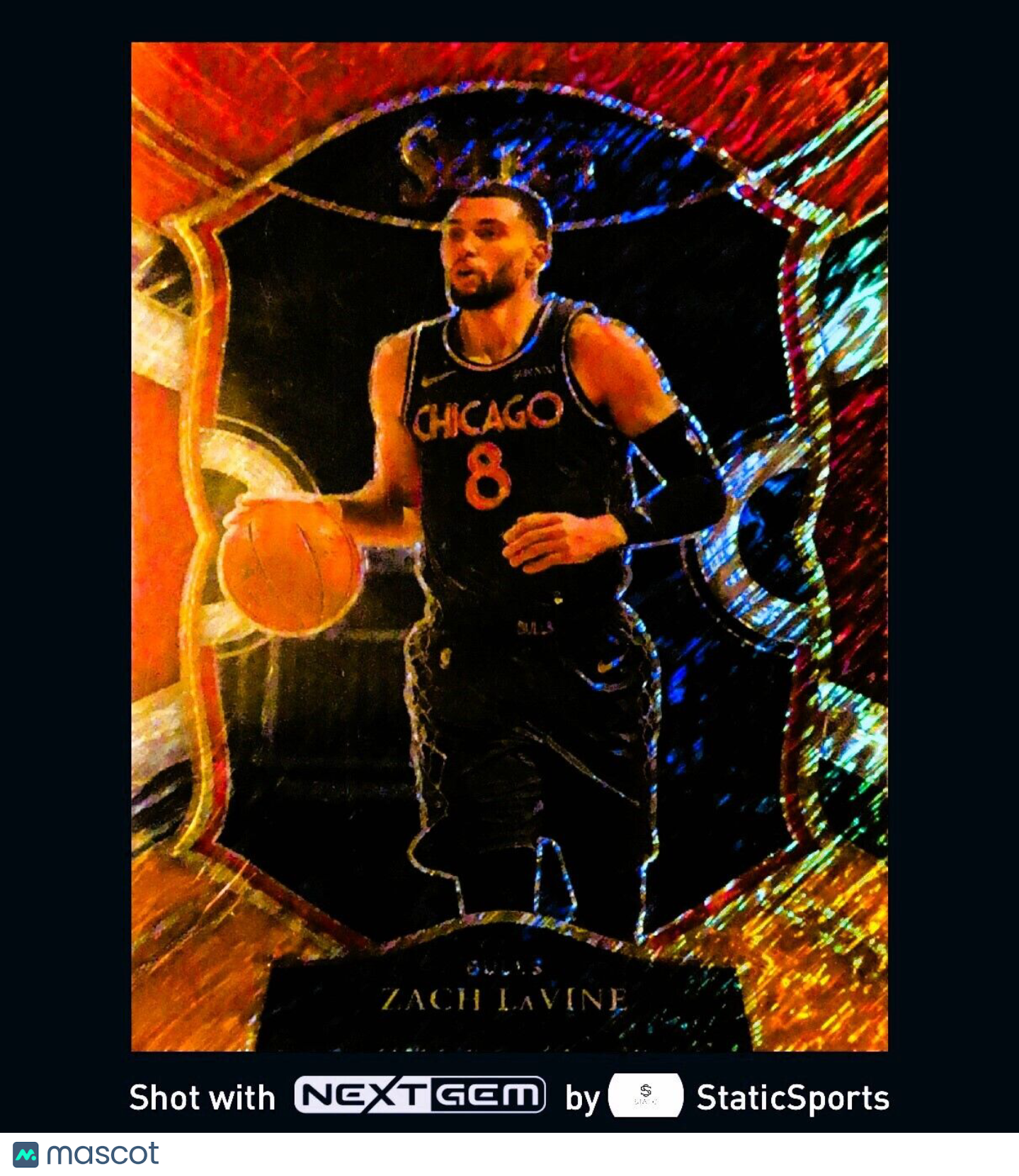Zach LaVine - 2020 Panini Select-Concourse/Orange, White & Red Shimmer #14