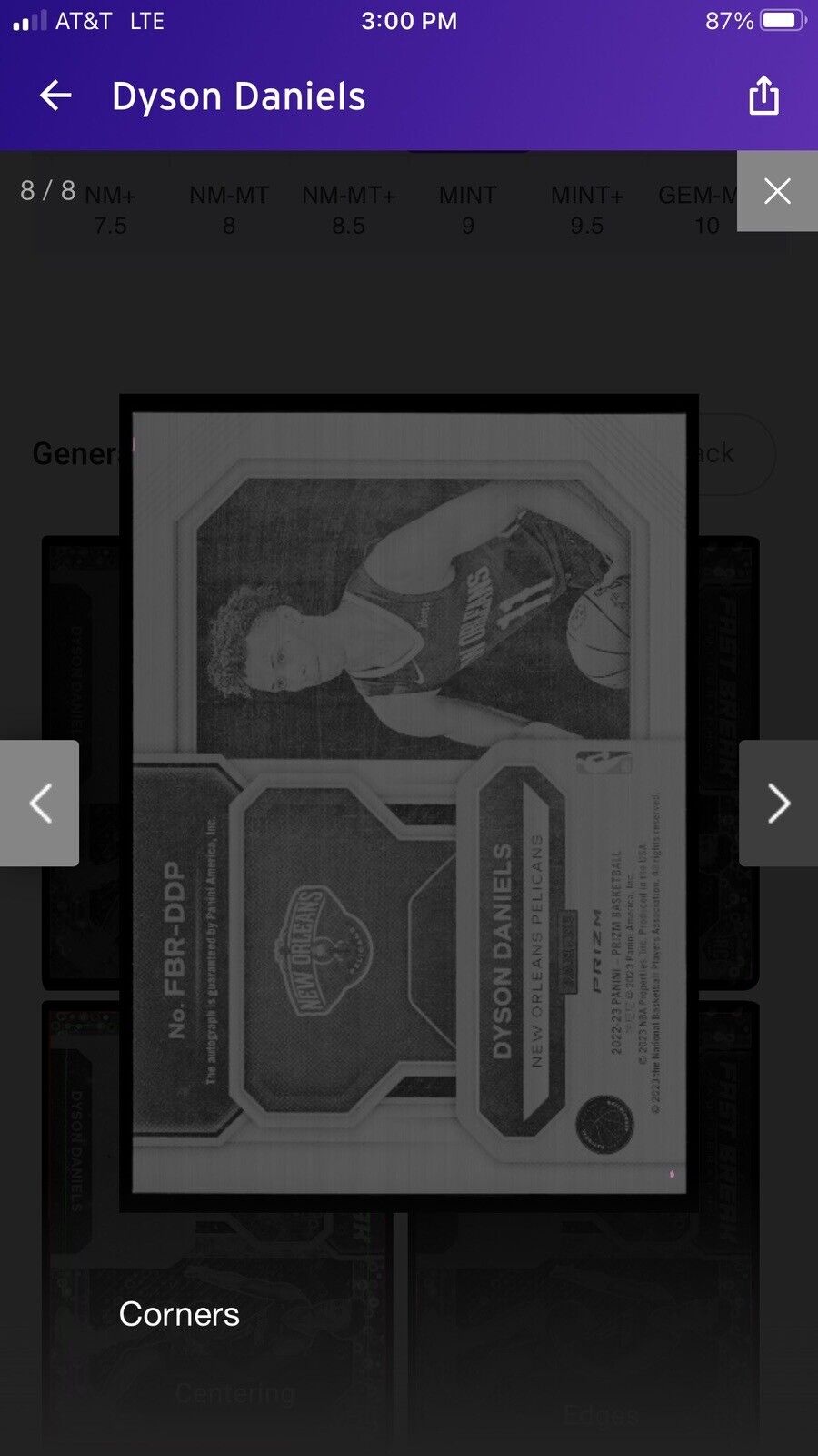 Dyson Daniels - 2022 Panini Prizm-Fast Break Autograph, #FBR-DDP,  Graded AGS9