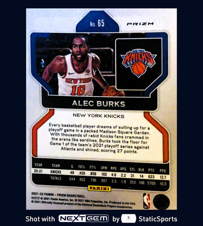 Alec Burks - 2021 Panini Prizm-Prizm Red Cracked Ice #65