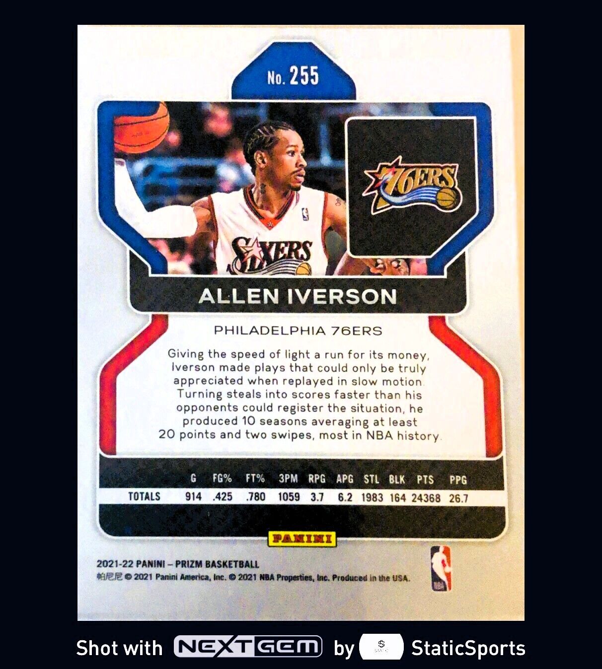 Allen Iverson - 2021 Panini Prizm-Base Set #255