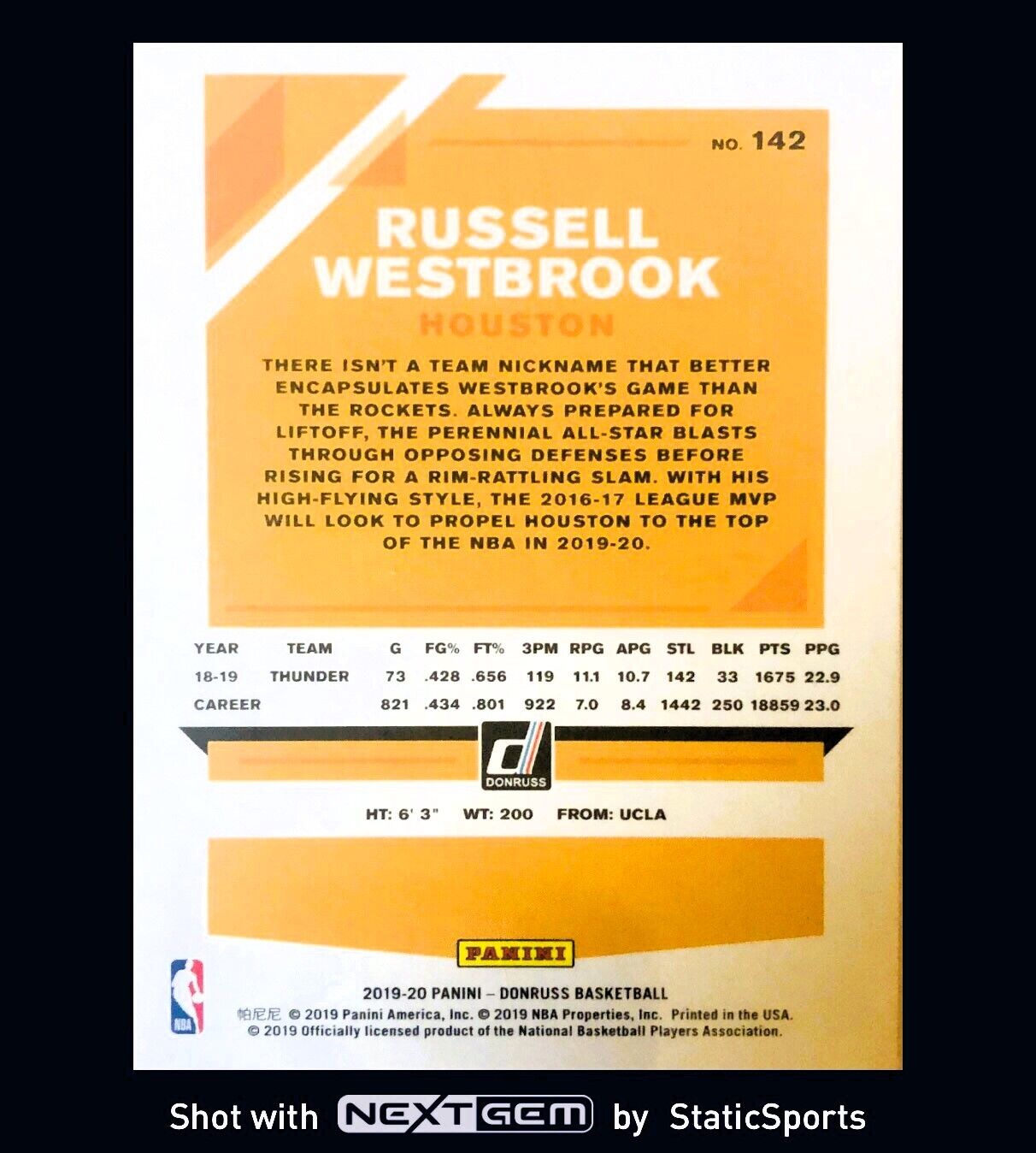Russell Westbrook - 2019 Donruss-Base, #142