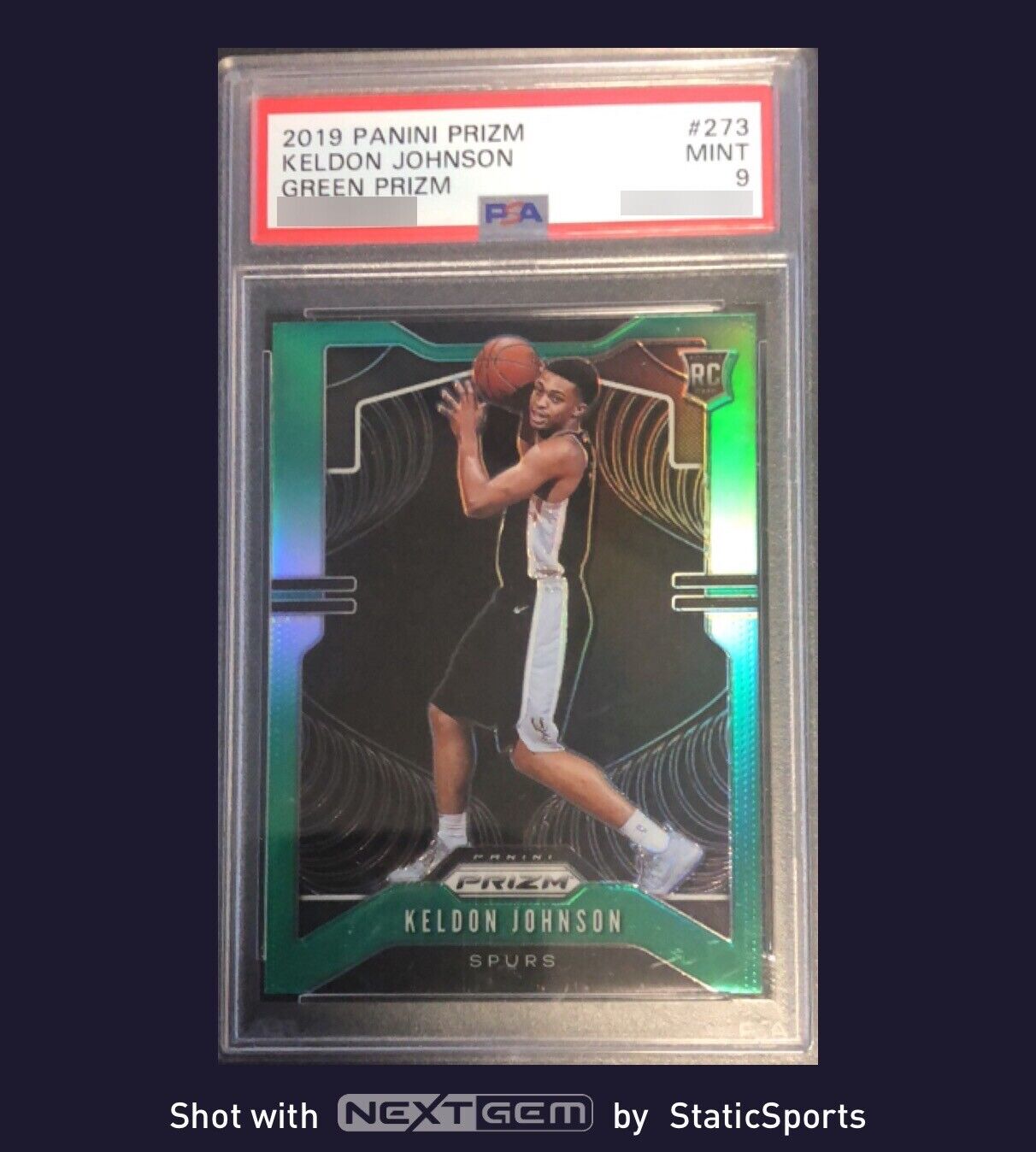 2019-20 Panini Prizm Green Prizm - Keldon Johnson PSA 9 MINT  #273