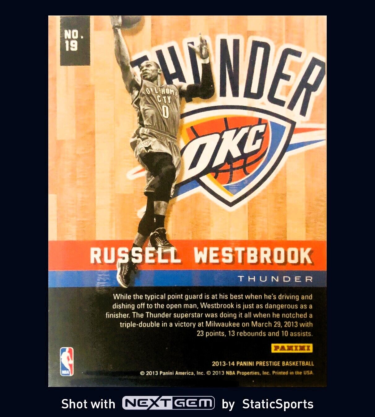 Russell Westbrook - 2013 Panini Prestige-Hard Court Hero, #19