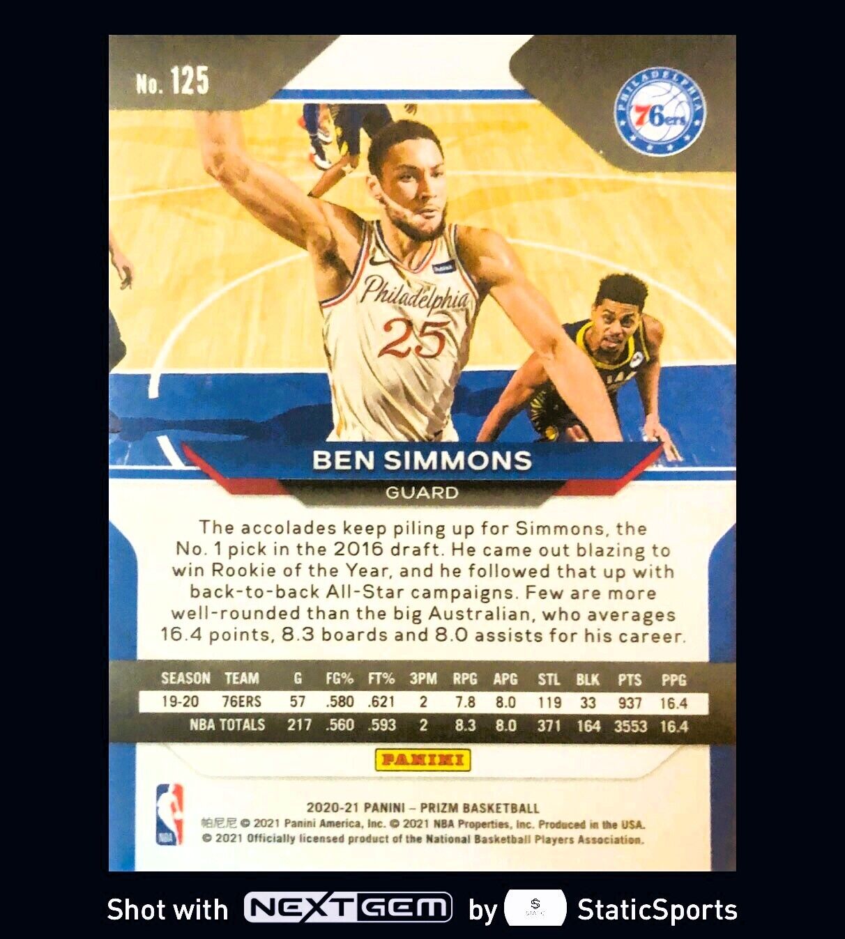 Ben Simmons - 2020 Panini Prizm-Base #125