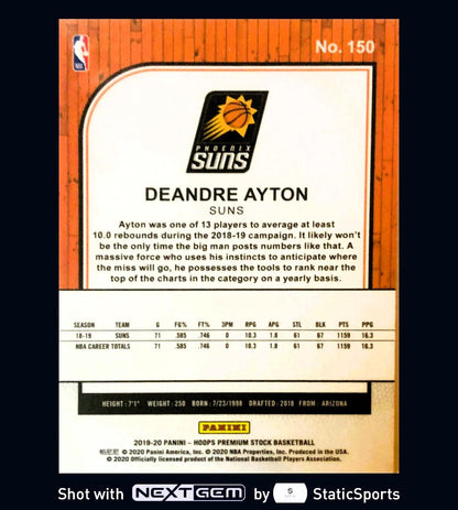 Deandre Ayton - 2019 NBA Hoops Premium Stock Base, #150