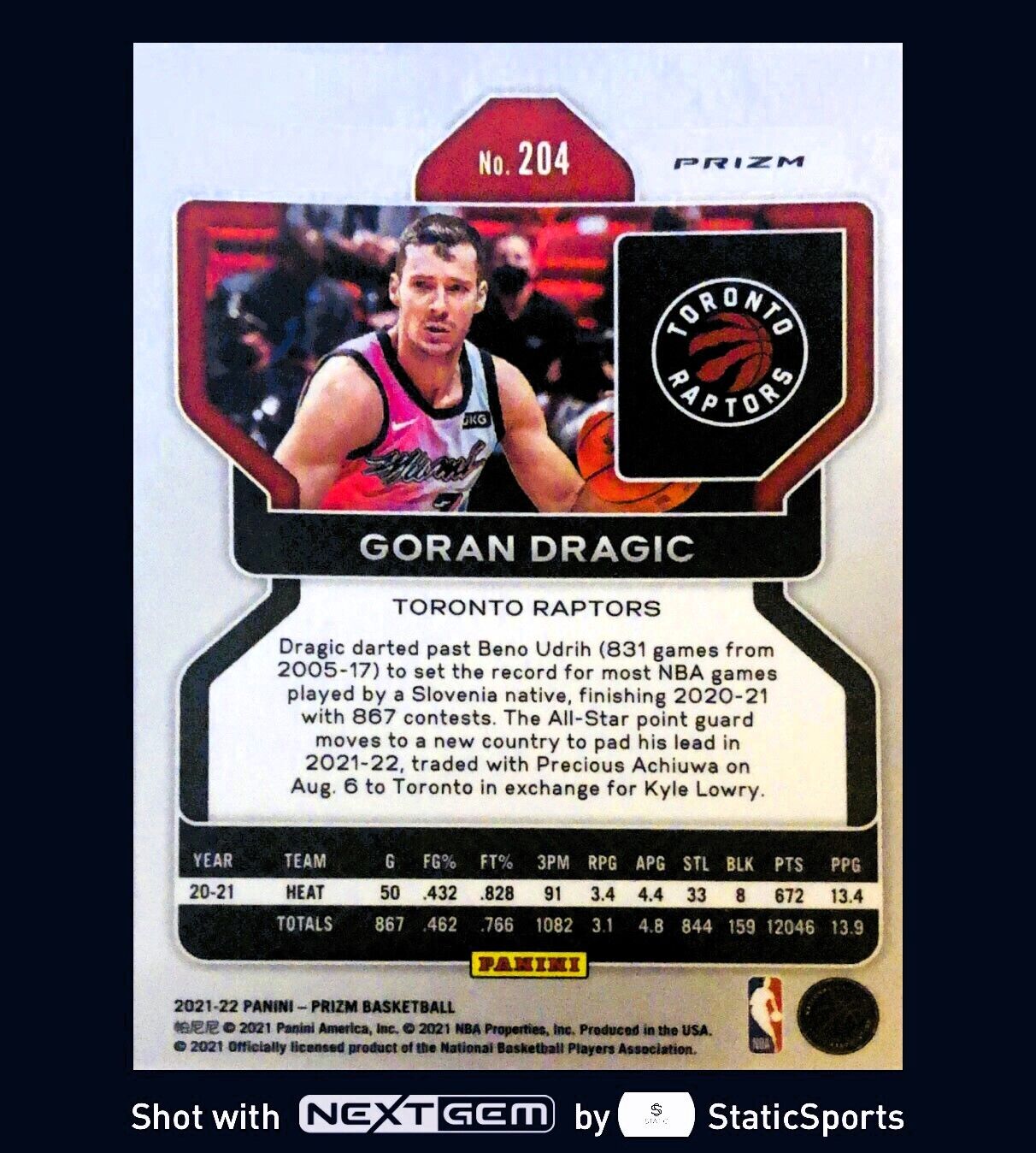 Goran Dragic - 2021 Panini Prizm-Prizm Silver #204