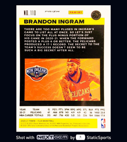 Brandon Ingram - 2020 Panini Flux-Prizm Mojo Silver, #110