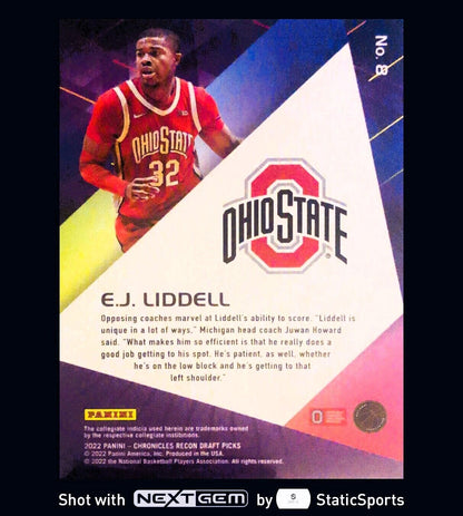 E.J. Liddell - 2022 Panini Chronicles Draft Picks #8 Rookie Card