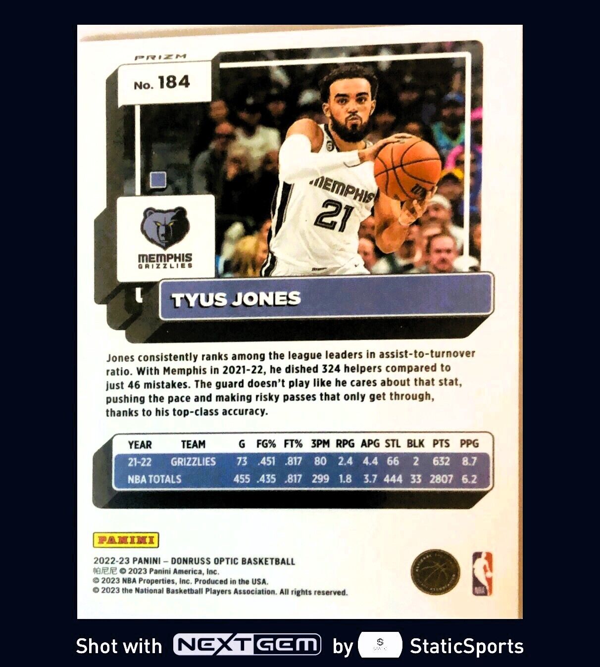Tyus Jones - 2022 Donruss Optic-Prizm Purple #184