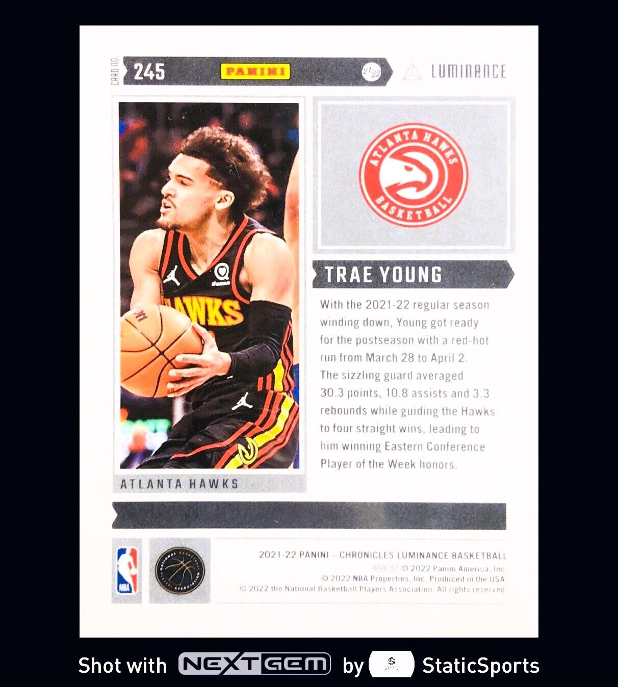 Trae Young - 2021 Panini Chronicles-Luminence, #245