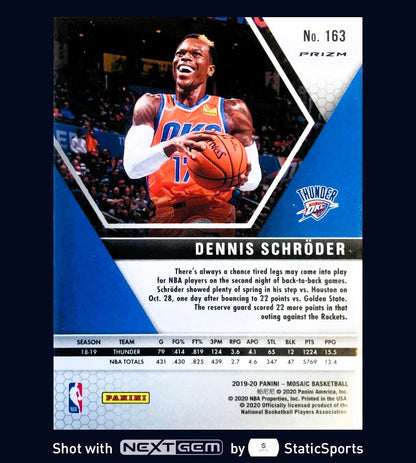 Dennis Schröder - 2019 Panini Mosaic-Prizm Mosaic Reactive Blue, #163