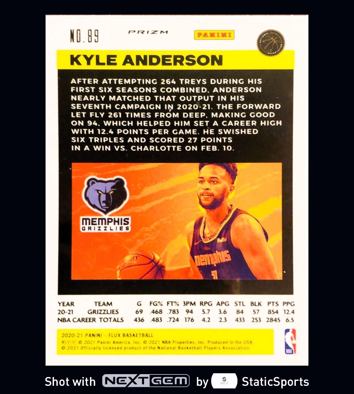 Kyle Anderson - 2020 Panini Flux-Prizm Red, #89