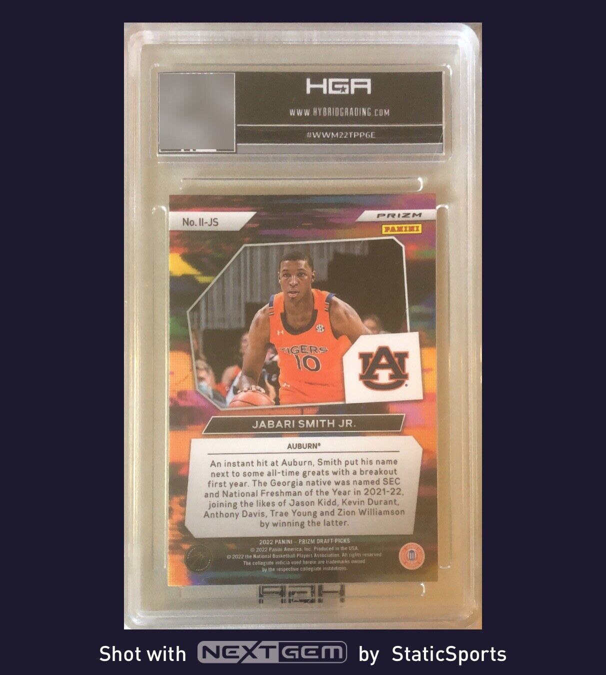 2022-23 Prizm Draft Picks FOTL Jabari Smith Jr. Instant Impact Silver - HGA 9