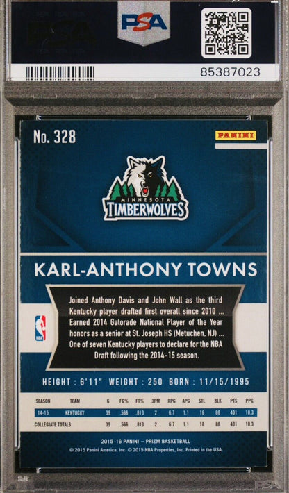 2015 Panini Prizm Karl-Anthony Towns - RC PSA 9