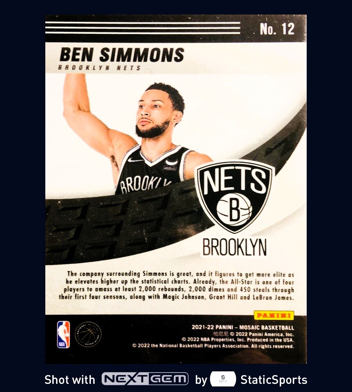 Ben Simmons - 2021 Panini Mosaic-Elevate, #12