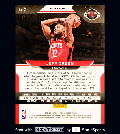 Jeff Green - 2020 Panini Prizm-Prizm Red, White & Blue #2