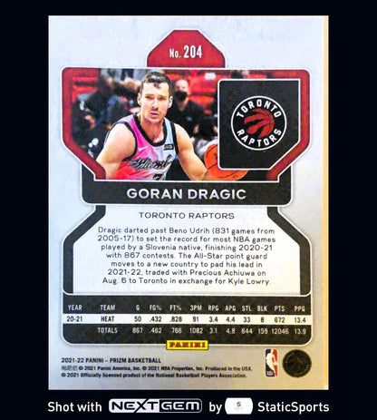 Goran Dragic - 2021 Panini Prizm-Base Set #204