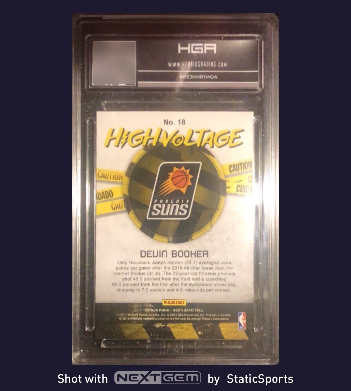 2019 Panini Hoops High Voltage Devin Booker #18 HGA 9 MINT